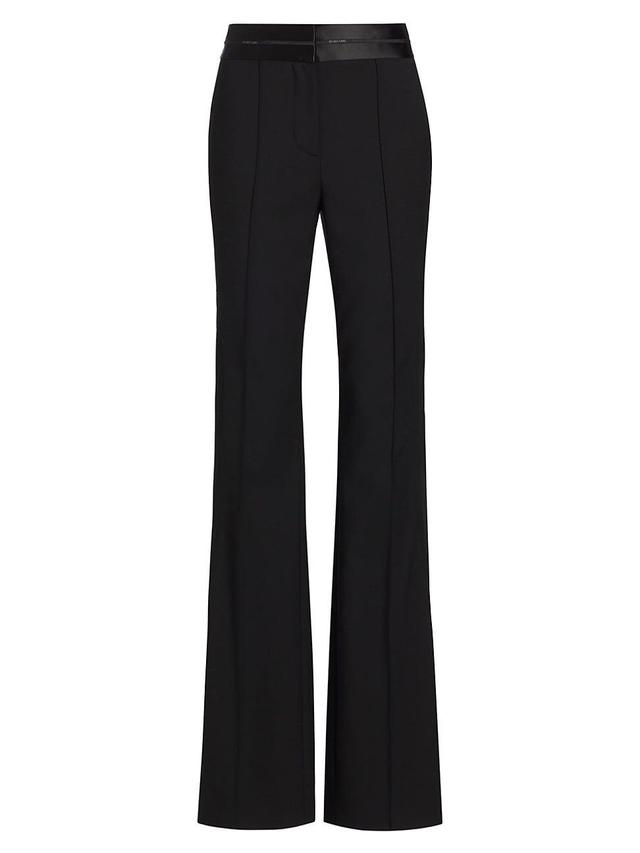 Womens Stretch Wool-Blend Boot-Cut Pants Product Image