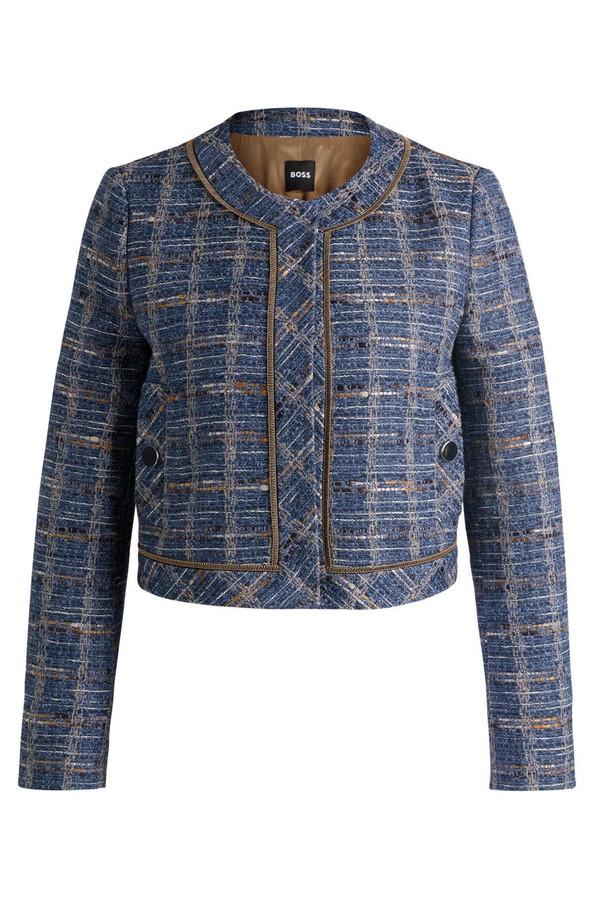 Regular-fit jacket in check tweed Product Image