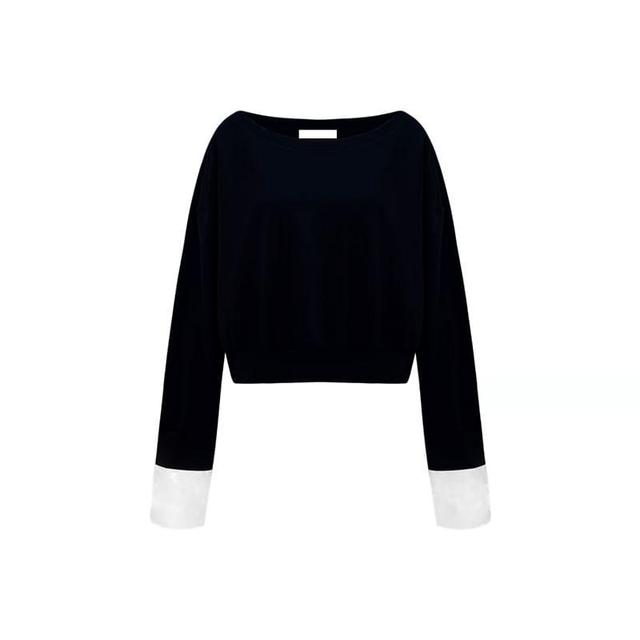 One-Shoulder Plain Sweatshirt Product Image