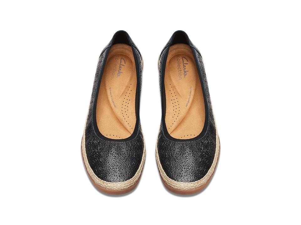 Clarks Elaina Rae Leather) Women's Flat Shoes Product Image