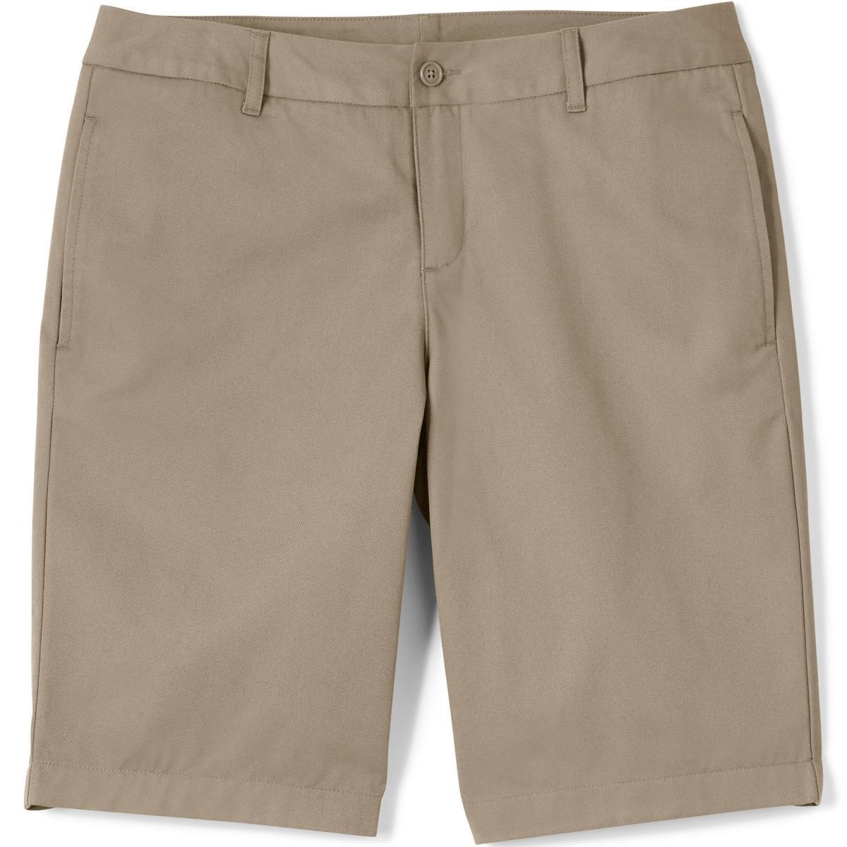 Lands End School Uniform Womens Plus Size Plain Front Blend Chino Shorts Product Image