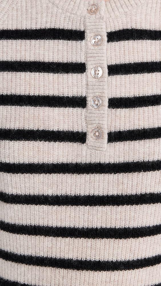 White + Warren Cashmere Ribbed Button Henley | Shopbop Product Image