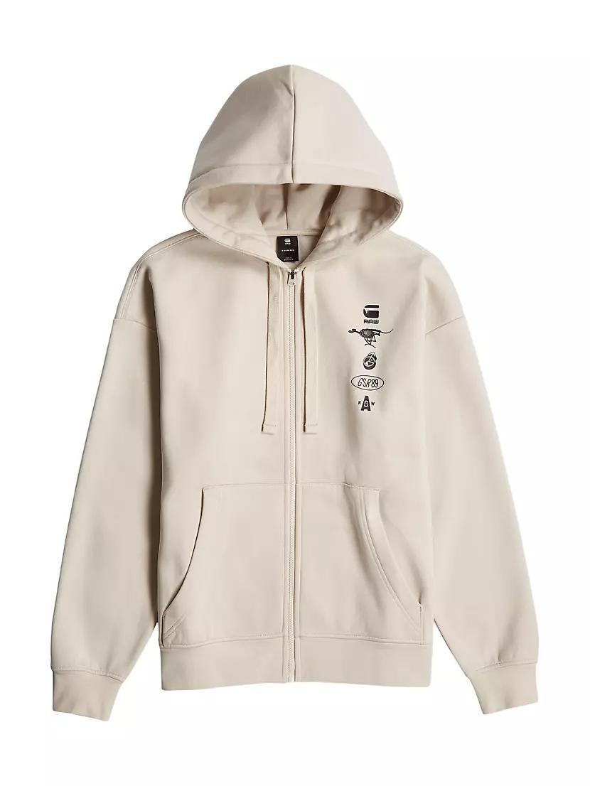 Zip-Front Loose-Fit Hoodie Product Image