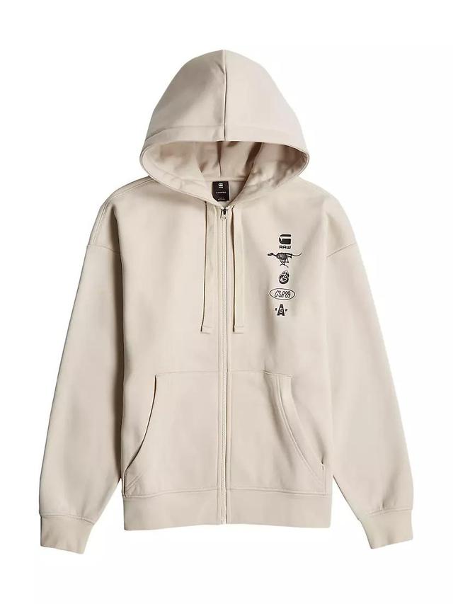 Zip-Front Loose-Fit Hoodie Product Image