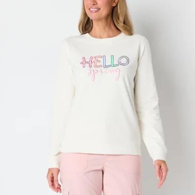 St. John's Bay Womens Long Sleeve Sweatshirt Product Image