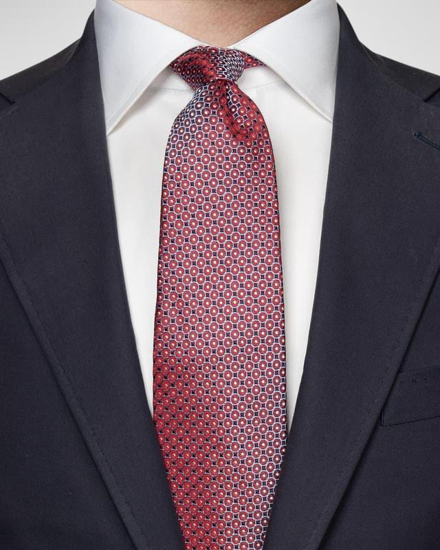 Men's Geometric Woven Silk Tie Product Image