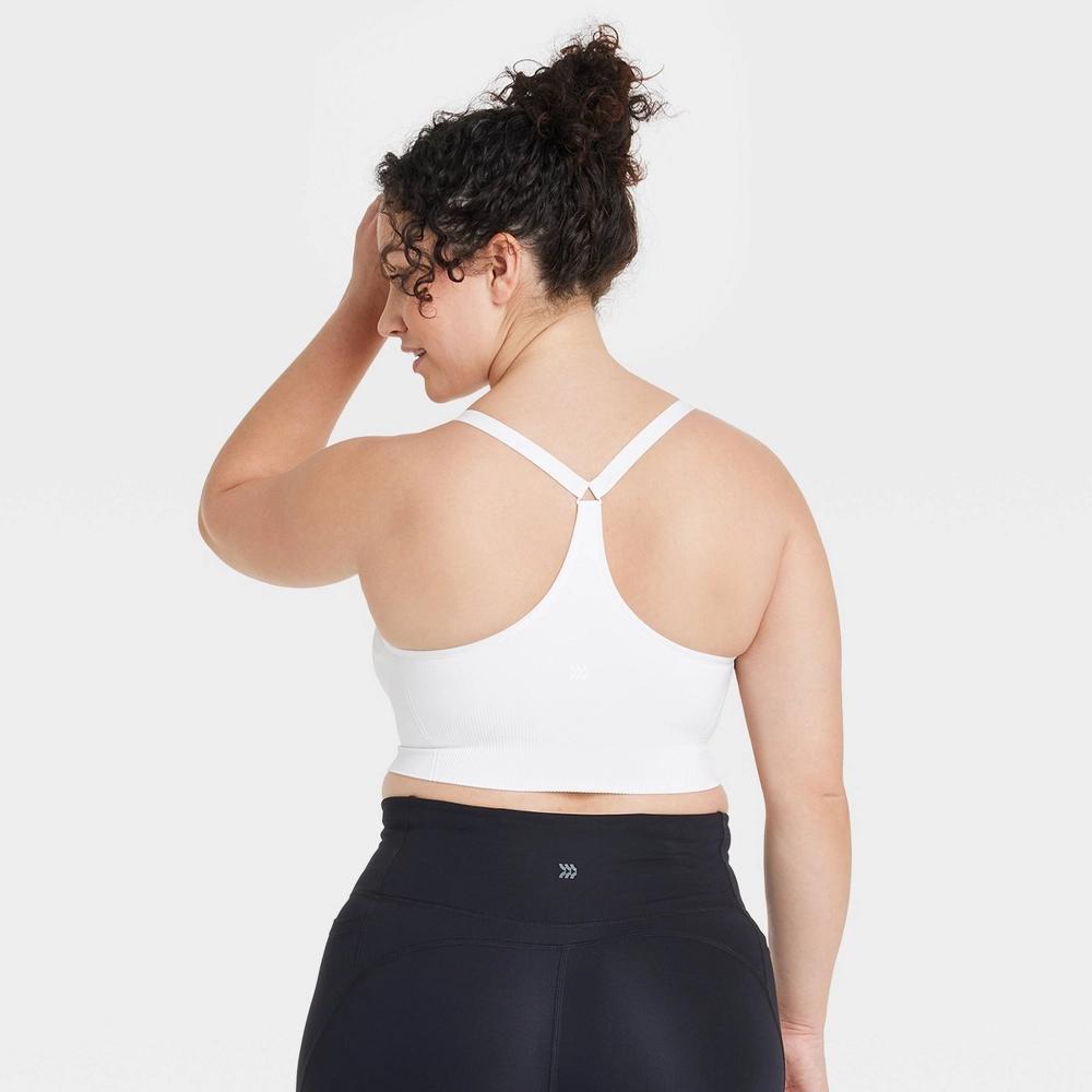 Womens Seamless Medium Support Cami Sports Bra - All In Motion White XS Product Image