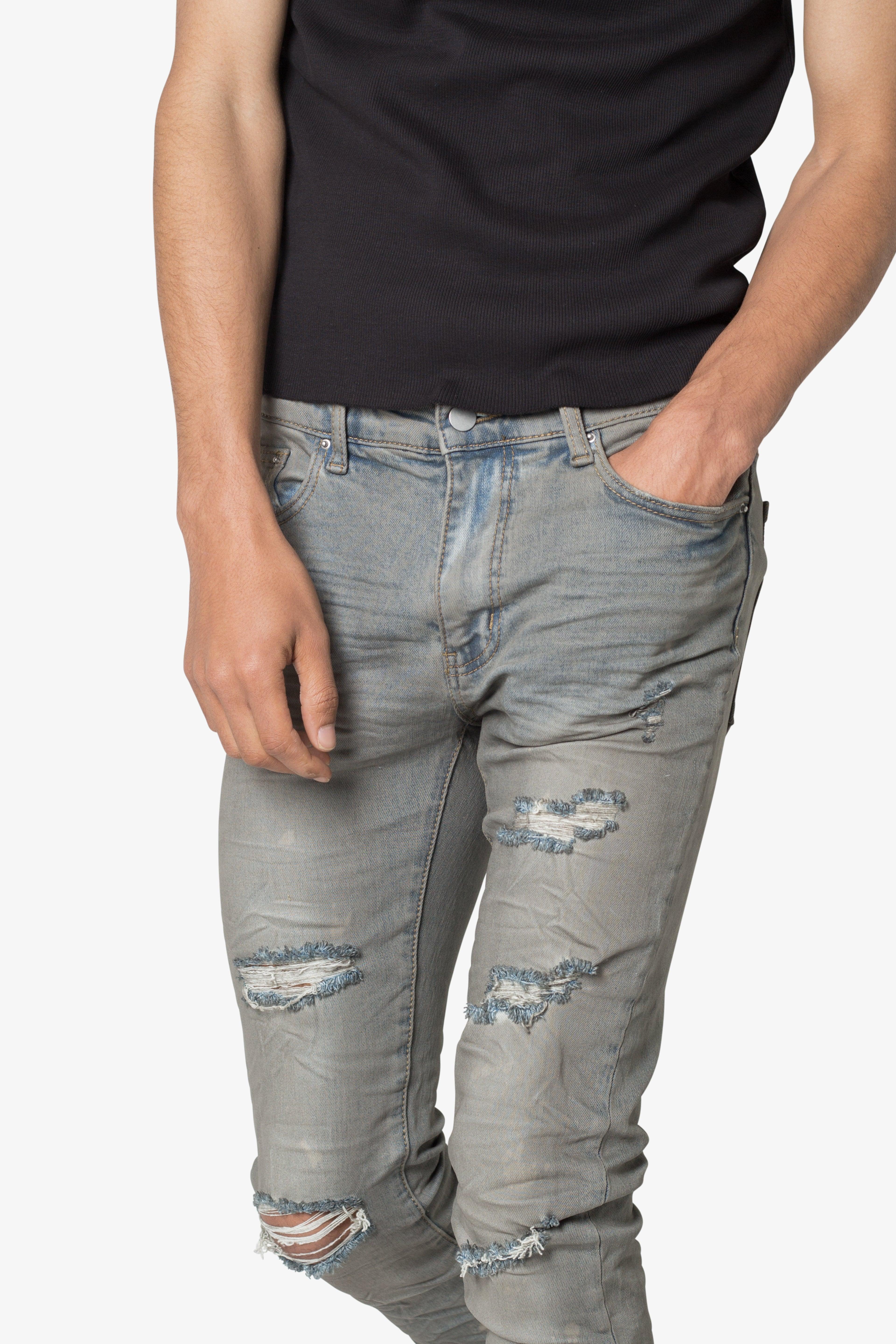 X607 Painted Skinny Denim - Blue Product Image