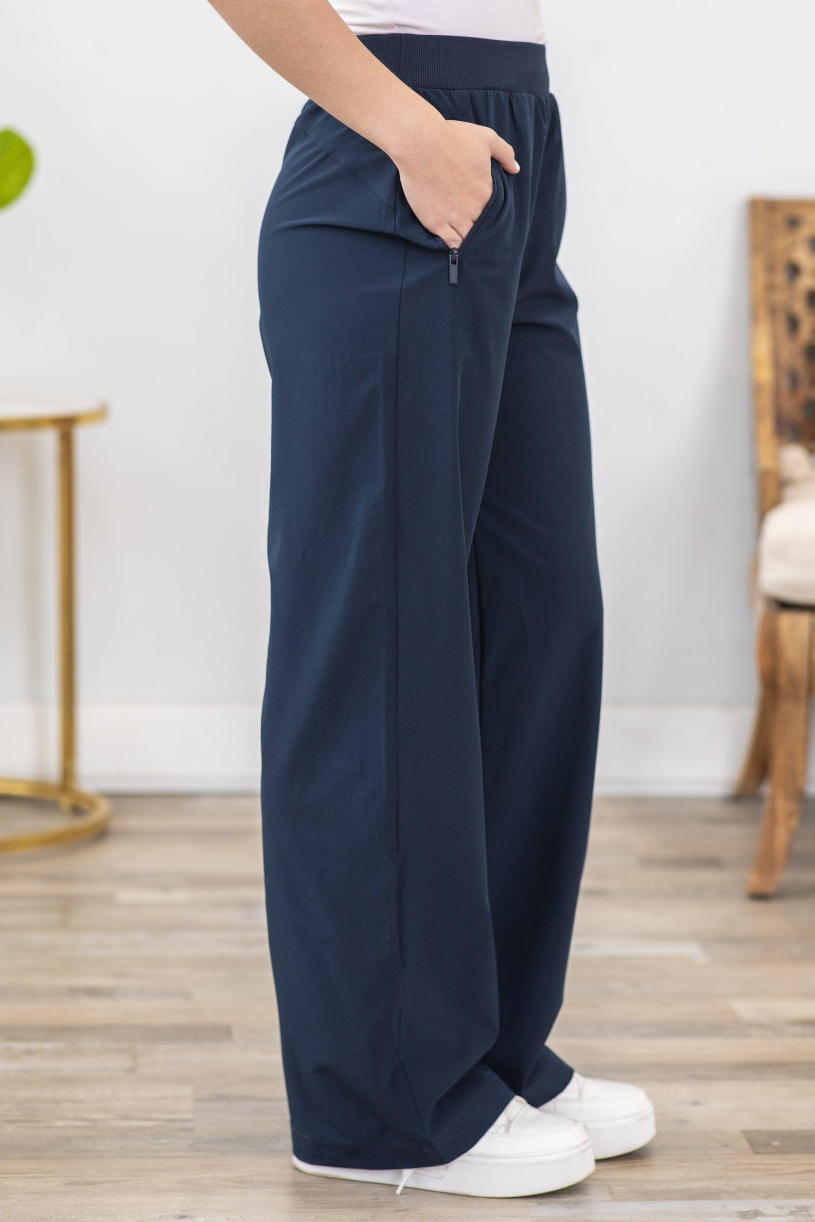 Navy Woven Straight Leg Lounge Pants Product Image