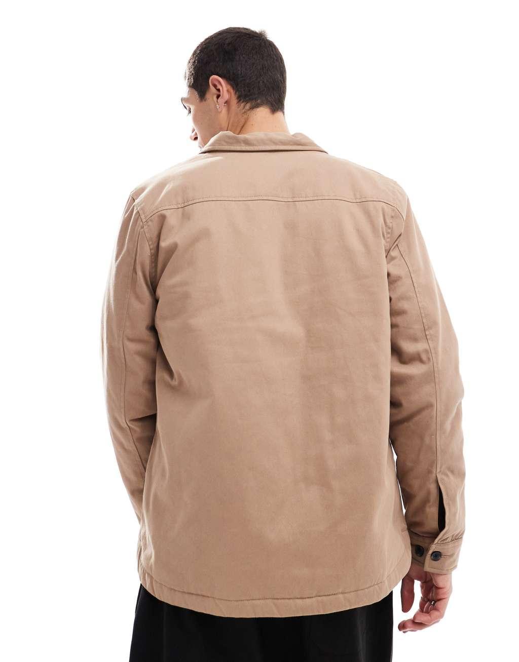 French Connection utility jacket with chest pockets in camel Product Image