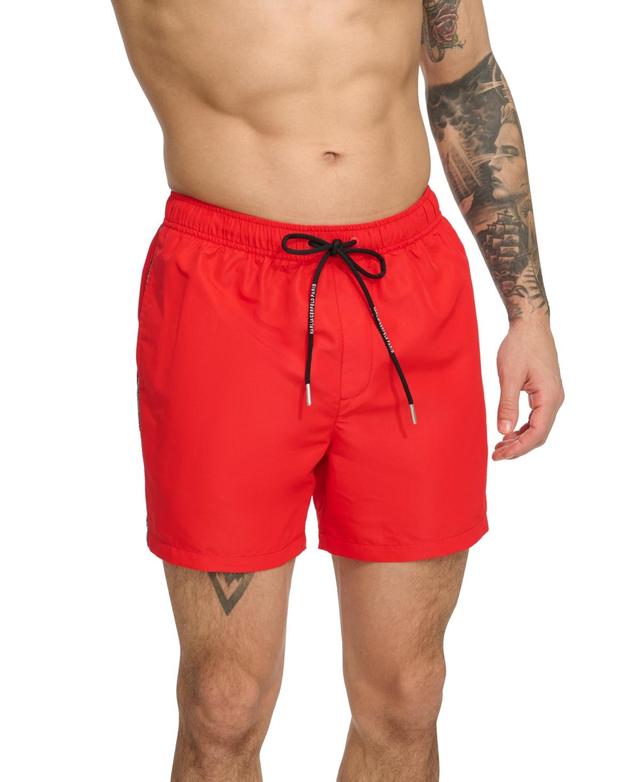 Karl Lagerfeld Paris Mens Logo Tape Drawstring 5 Swim Trunks Product Image