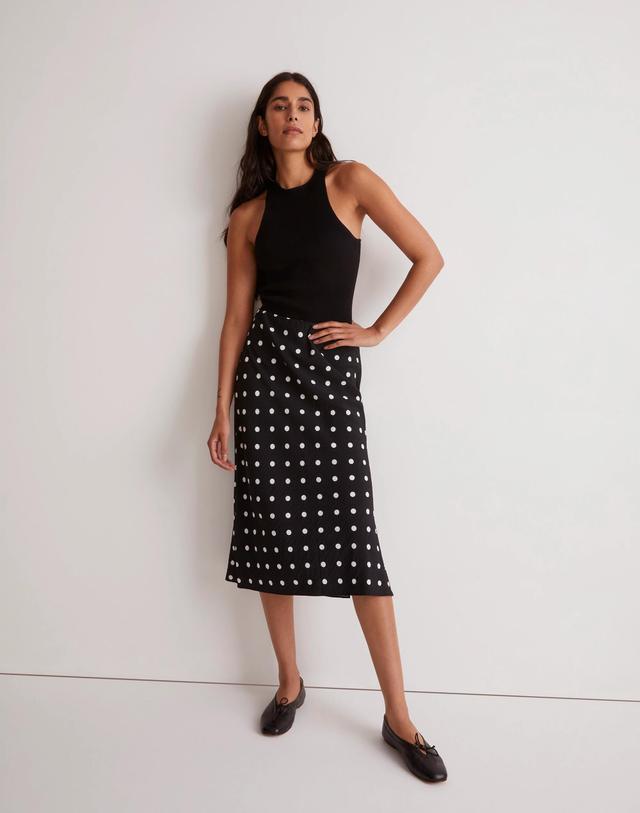 The Layton Midi Slip Skirt in Polka Dot Product Image