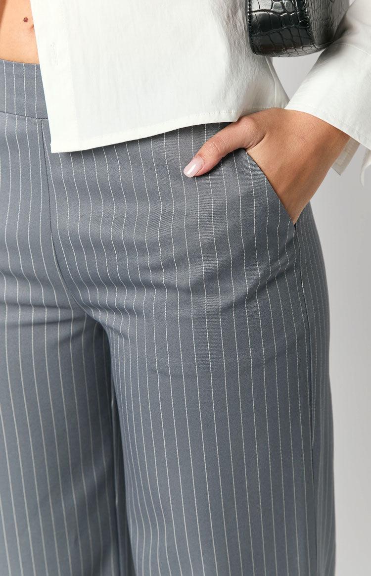 Louis Grey Striped Pants Product Image