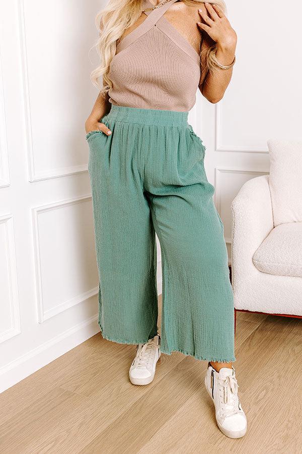 Sandy Coast High Waist Pants in Light Teal Curves Product Image