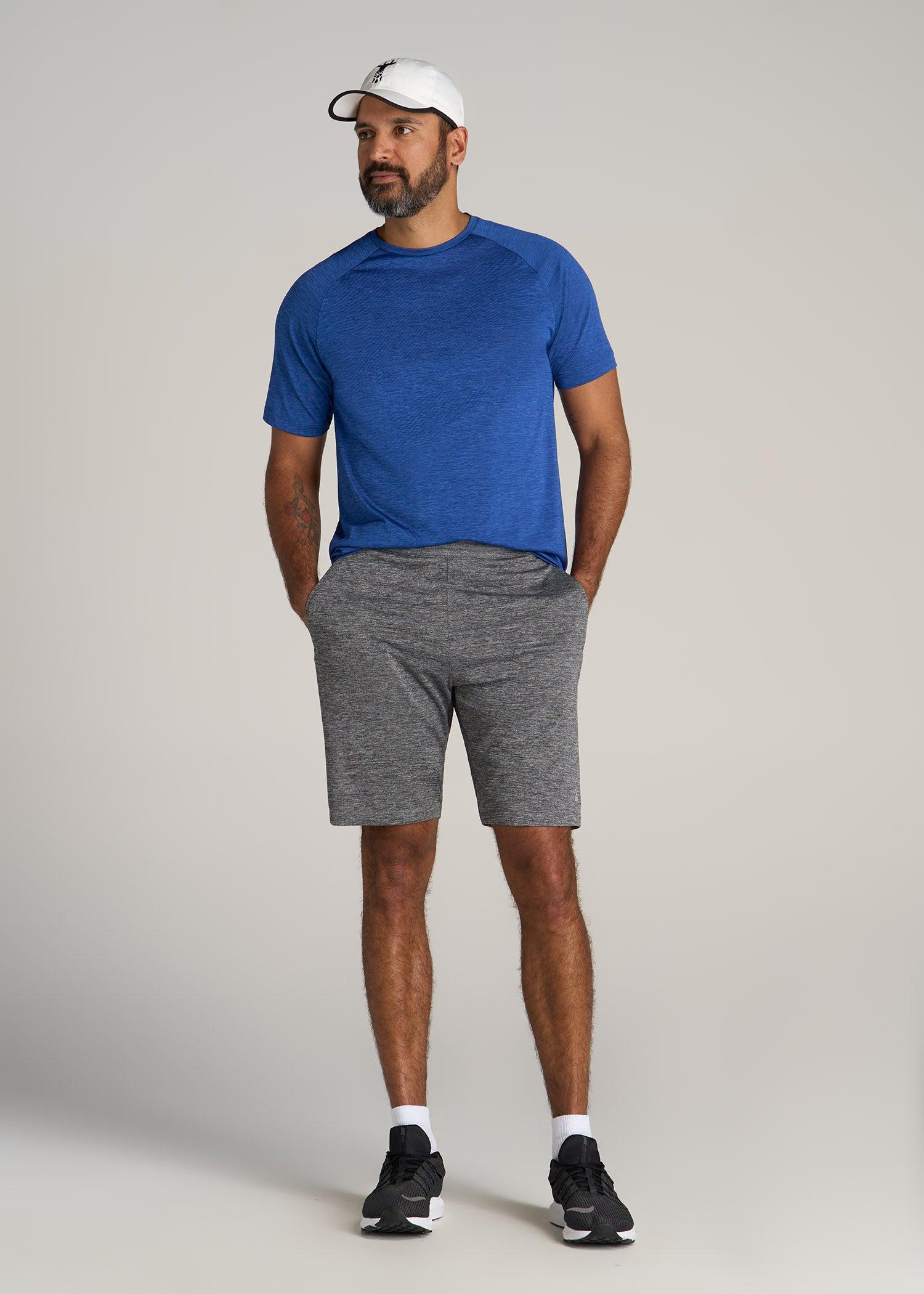 A.T. Performance Engineered Athletic Shorts for Tall Men in Grey Mix Male Product Image