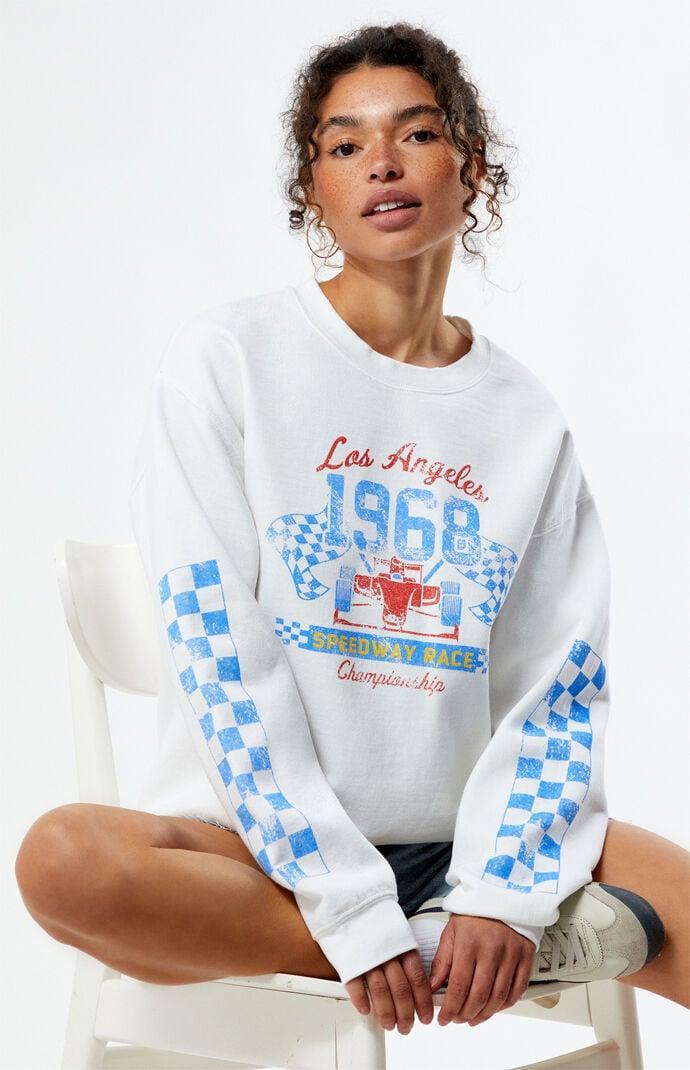 Golden Hour Womens LA 1968 Speedway Race Crew Neck Sweatshirt Product Image