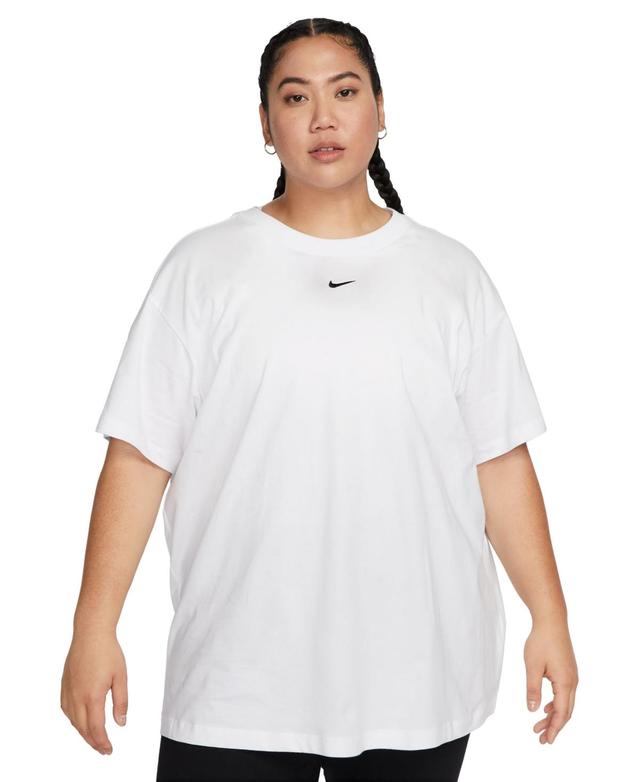 Nike Plus Size Active Sportswear Essential Womens Logo T-Shirt - White Product Image