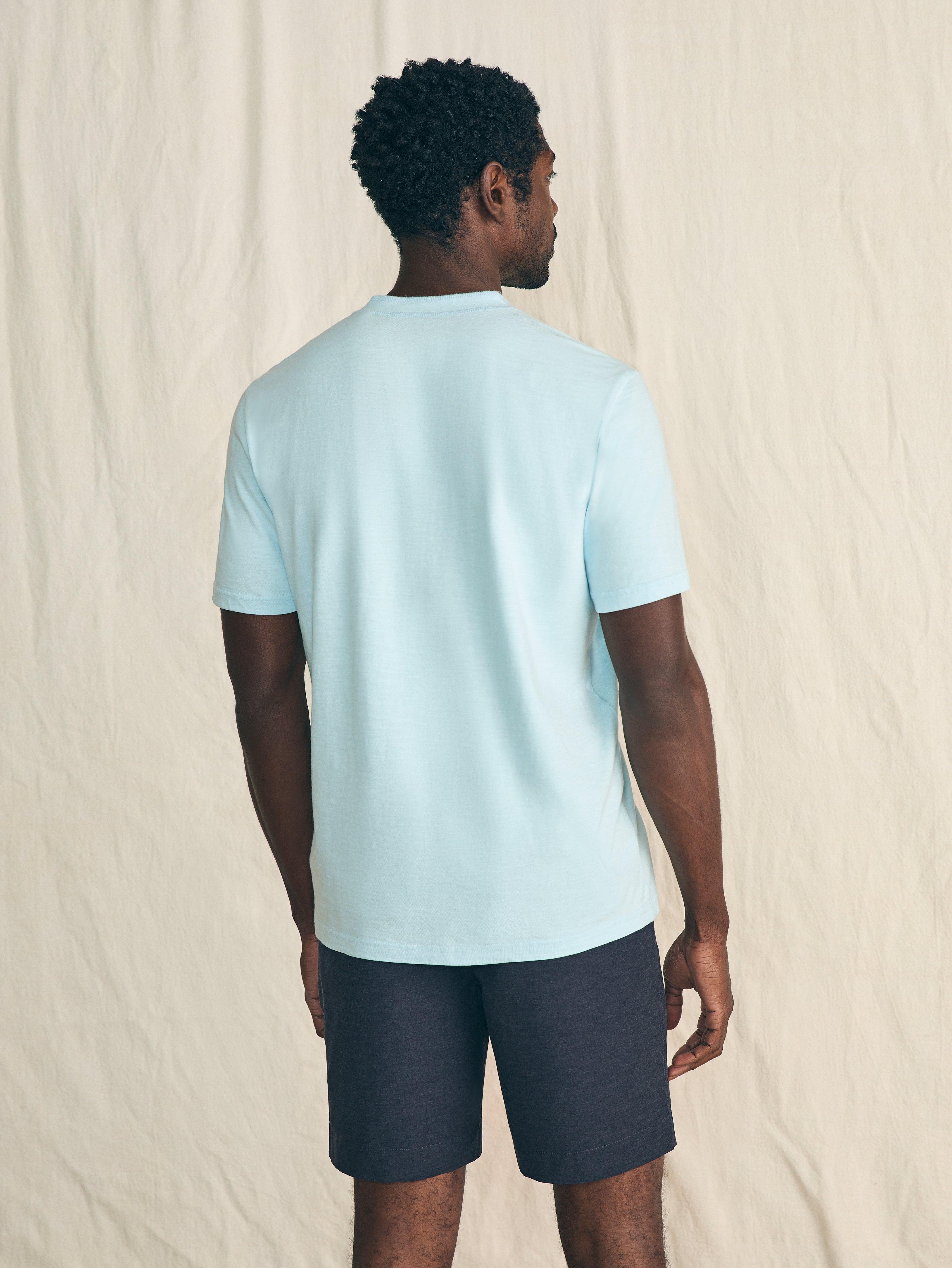 Short-Sleeve Sunwashed Henley - Blue Oasis Product Image