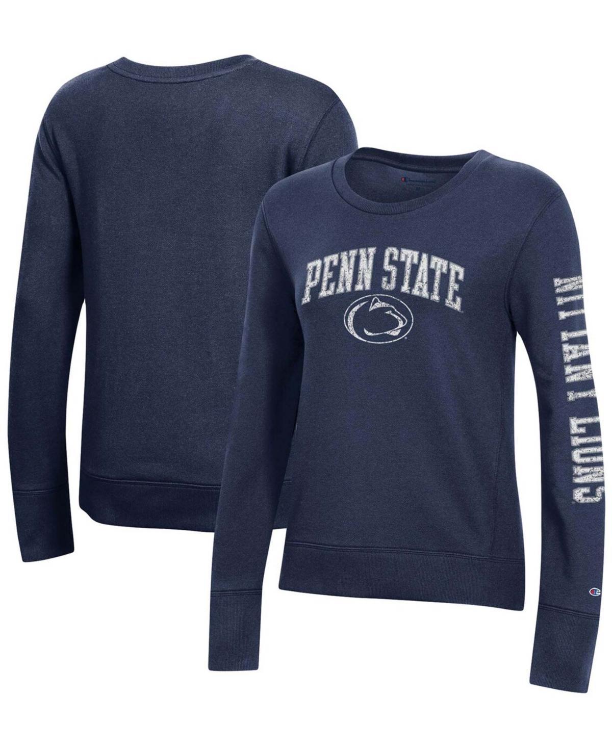 Womens Champion Penn State Nittany Lions University 2.0 Fleece Crewneck Sweatshirt Blue Product Image