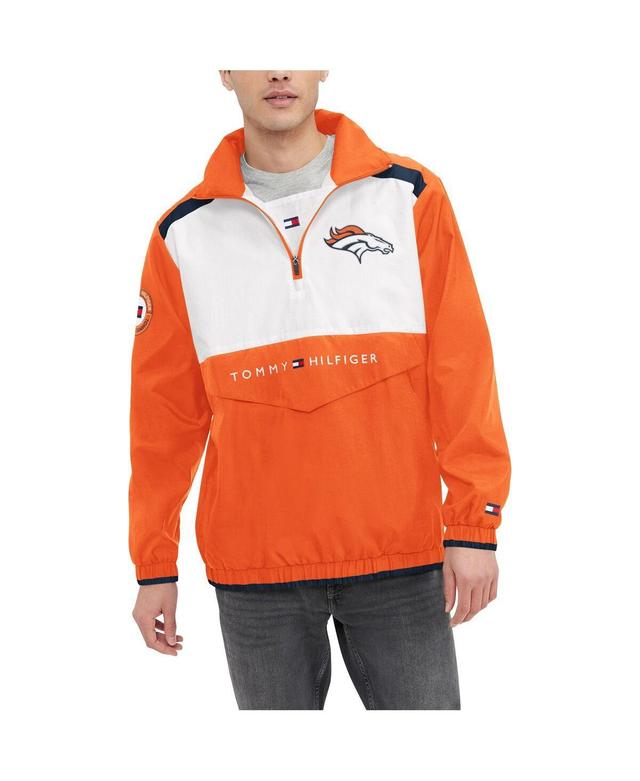 Mens Tommy Hilfiger Orange Denver Broncos Carter Half-Zip Hooded Top - Orange Product Image