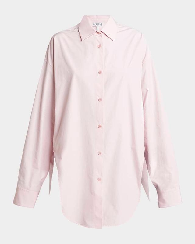 Round-Hem Button-Down Blouse Product Image