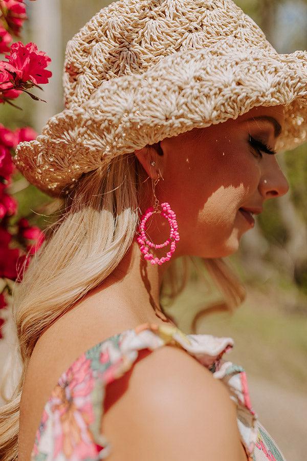 Sweet Darling Beaded Earrings In Hot Pink Product Image