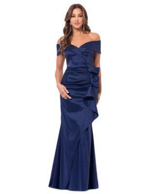 Xscape Womens Taffeta Off-The-Shoulder Sweetheart Gown Product Image