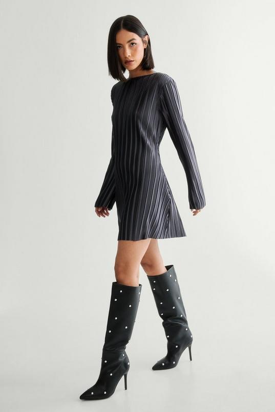 Plisse Tunic Mini Dress Product Image