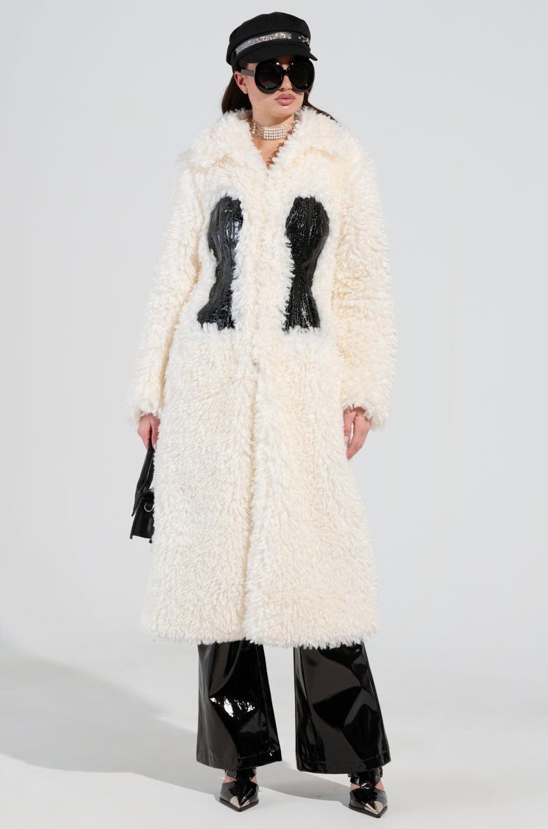 BUY ME ROSES CORSETED FUR COAT Product Image