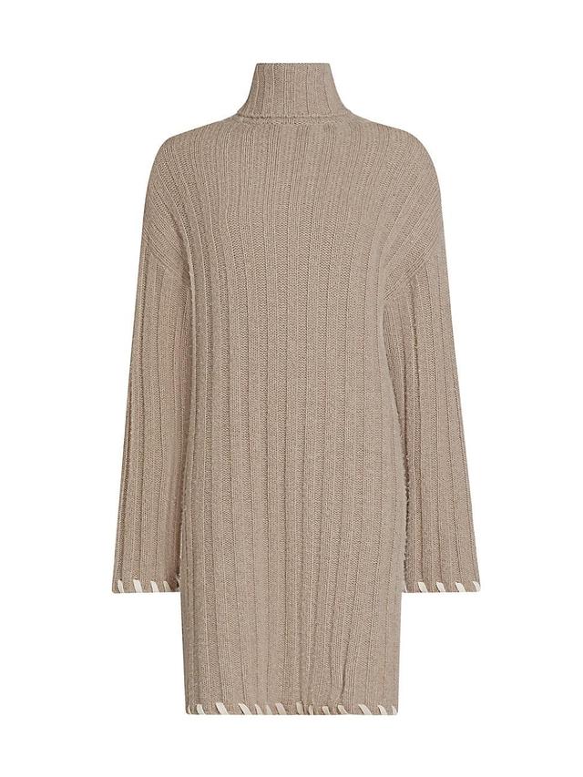 Womens Wool-Cashmere Knit Turtleneck Minidress Product Image