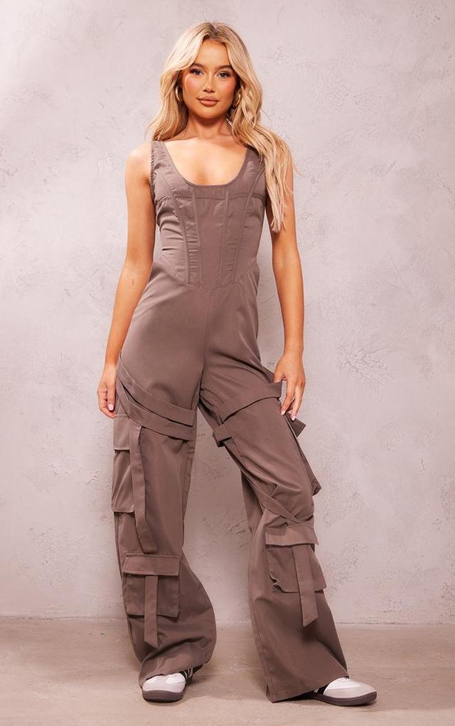 Grey Corset Utility Jumpsuit Product Image