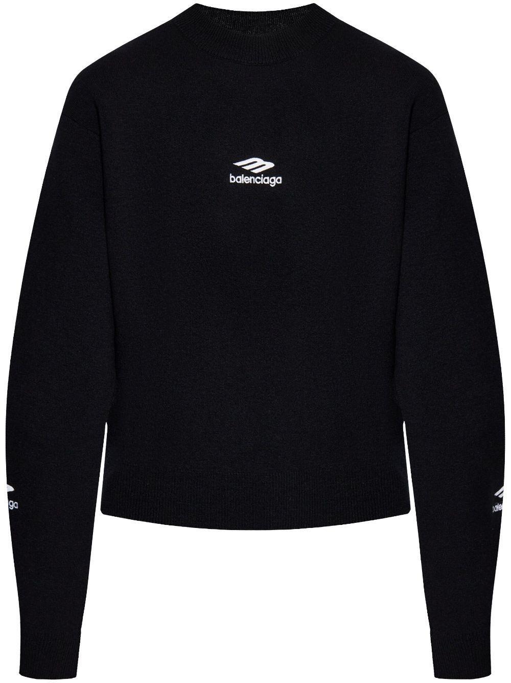 BALENCIAGA Pullover Girocollo Ski In Lana In Black Product Image