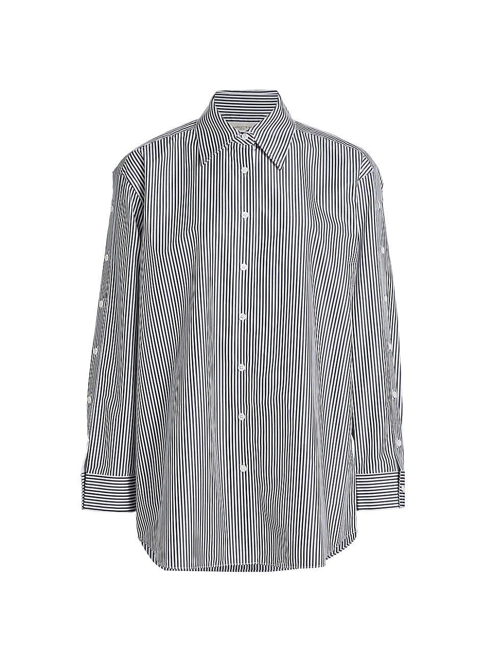 Lafayette 148 New York Button Sleeve Oversized Cotton Shirt Product Image