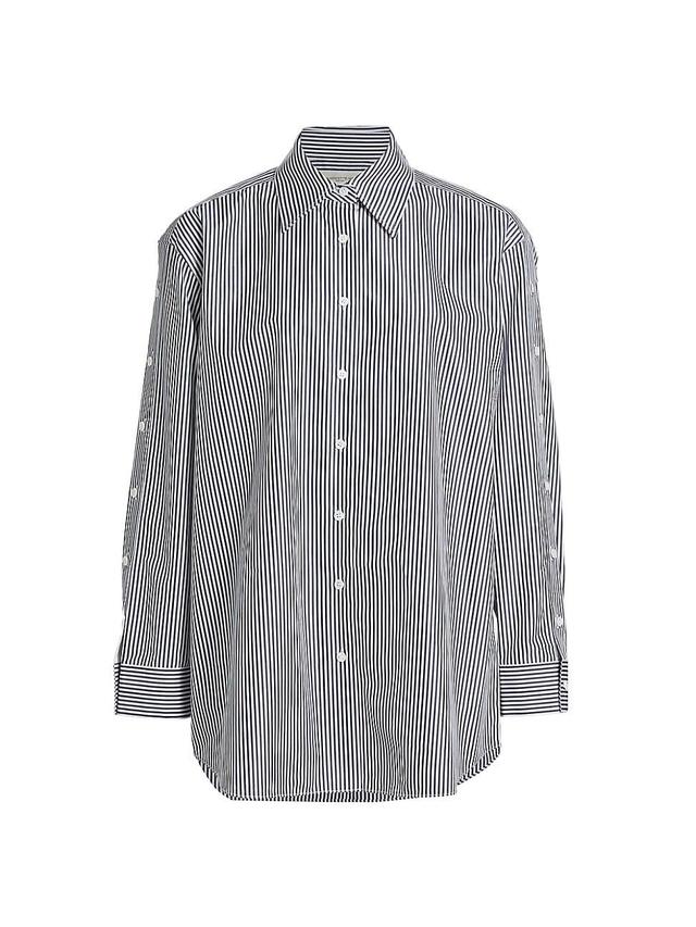 Lafayette 148 New York Button Sleeve Oversized Cotton Shirt Product Image