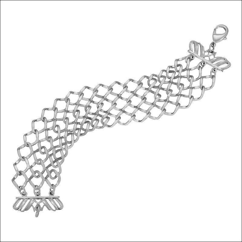 1928 Jewelry Silver Tone Wide Mesh Bracelet Product Image