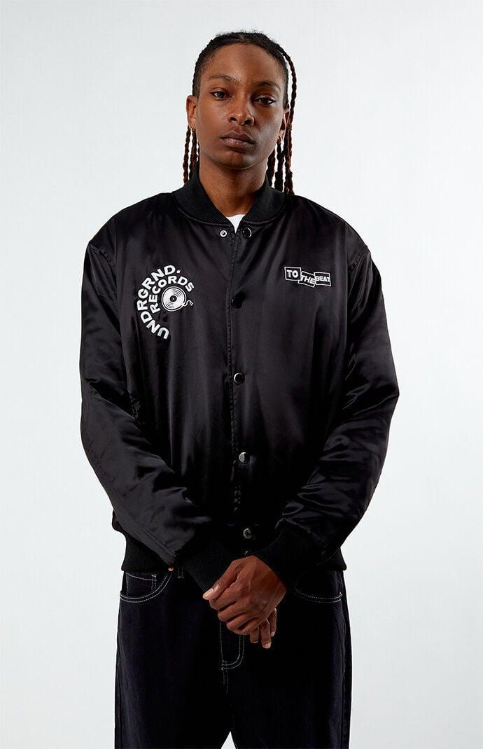 Men's Underground Records Satin Bomber Jacket Product Image