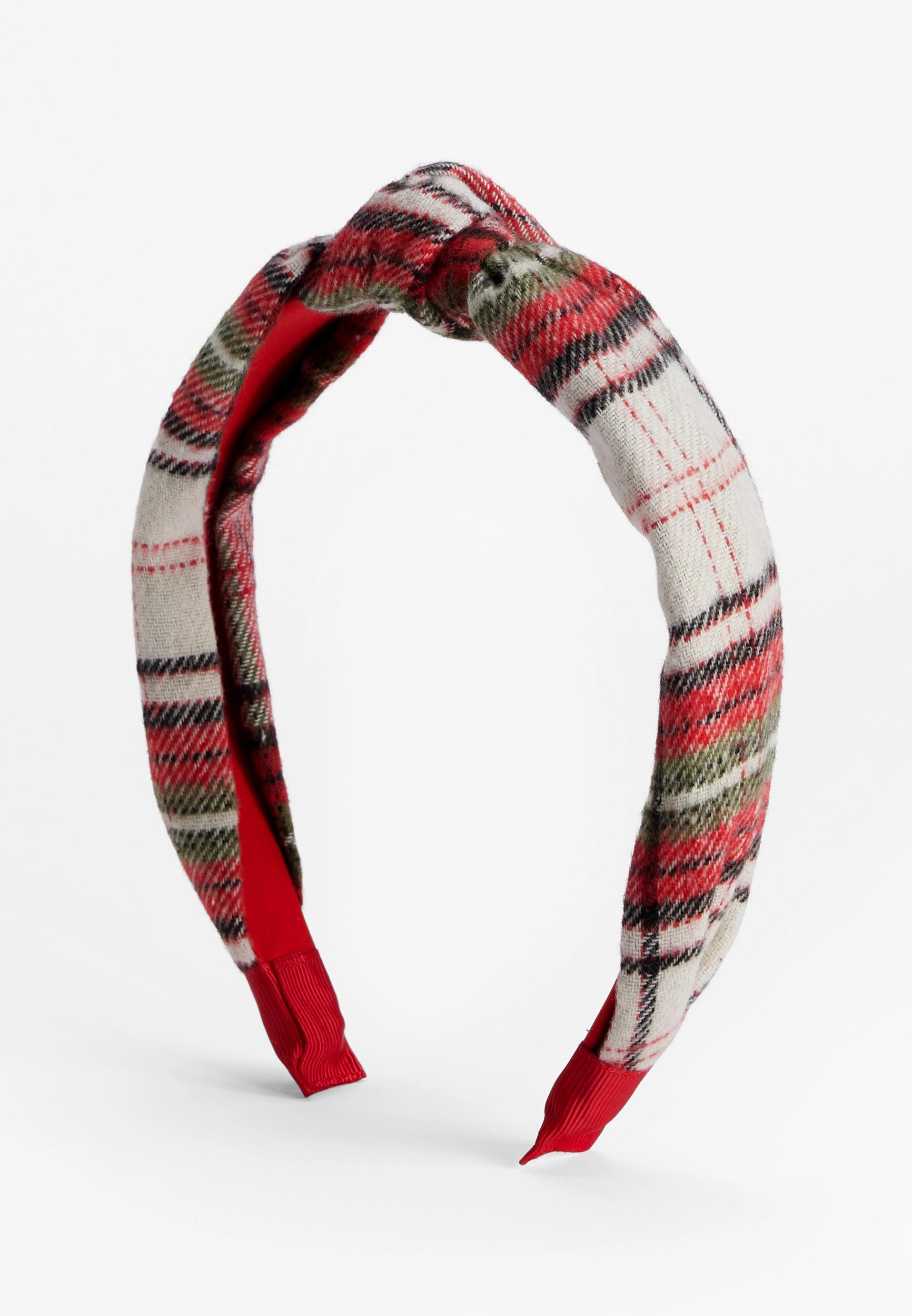 Festive Plaid Knot Headband Product Image