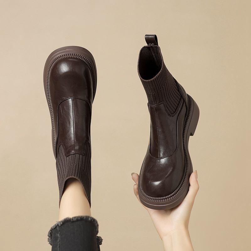 Platform Chunky Heel Sock Boots product image