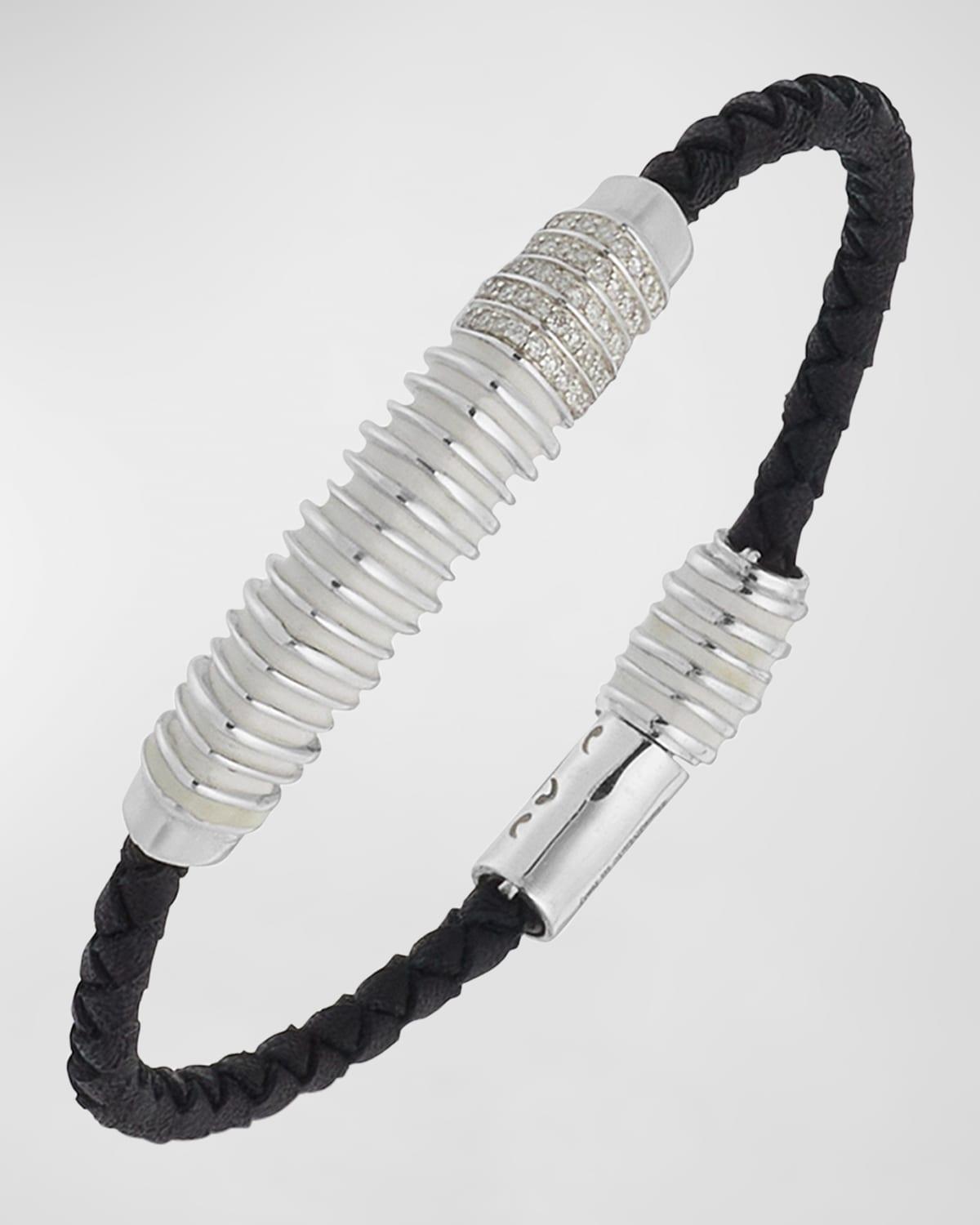 Mens Acies Triple White Bar Bracelet Product Image