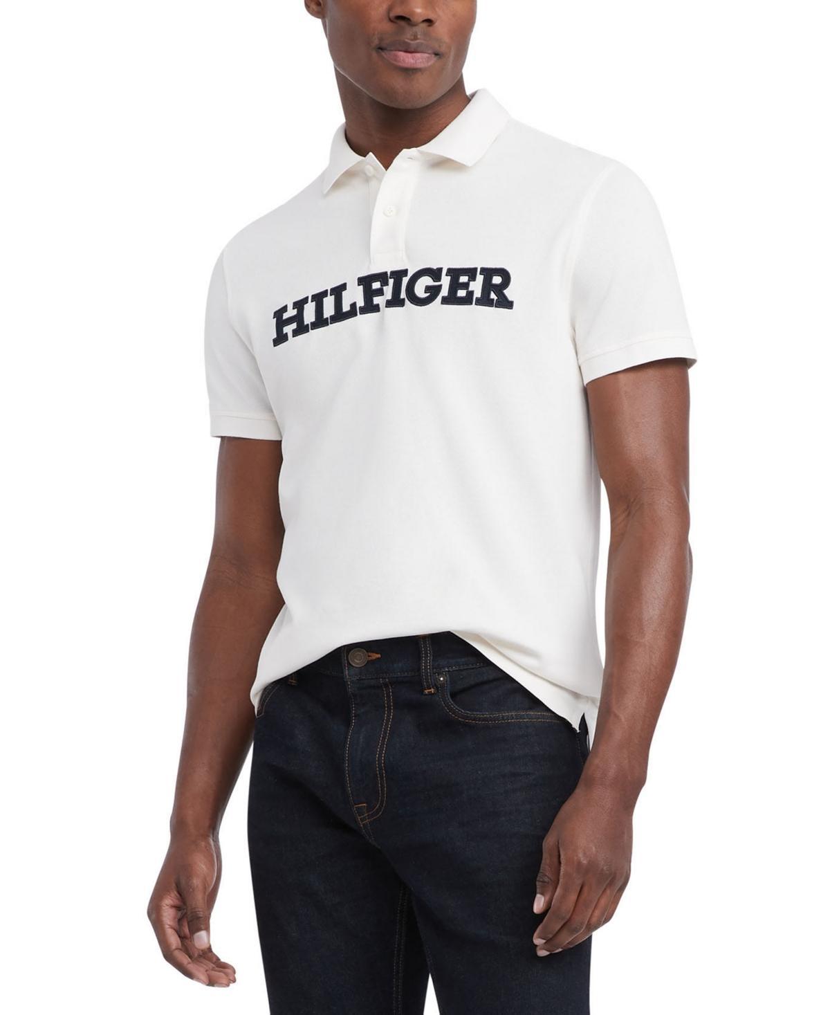 Tommy Hilfiger Mens Regular-Fit Embroidered Monotype Logo Applique Polo Shirt Product Image