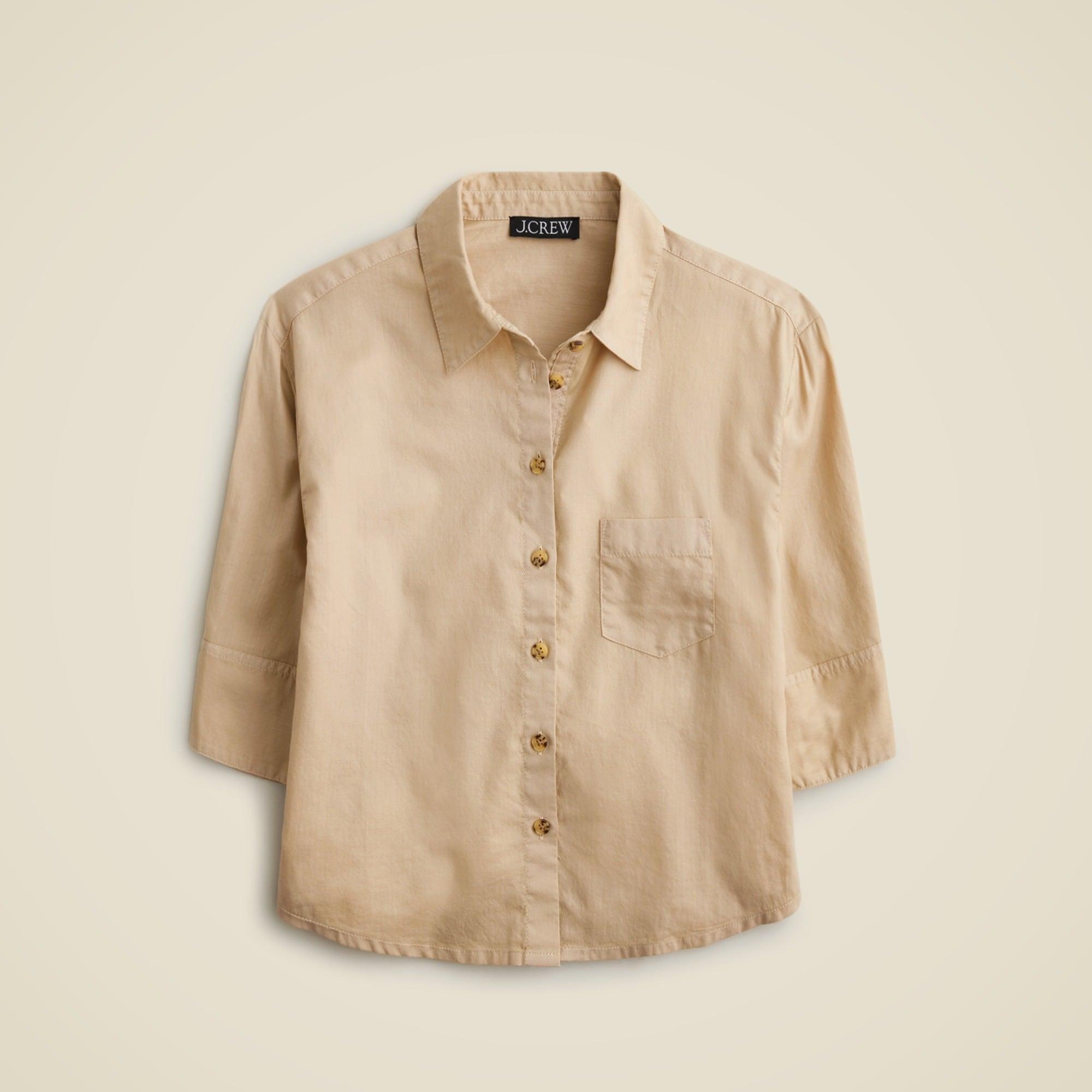 Herringbone twill button-up shirt product image