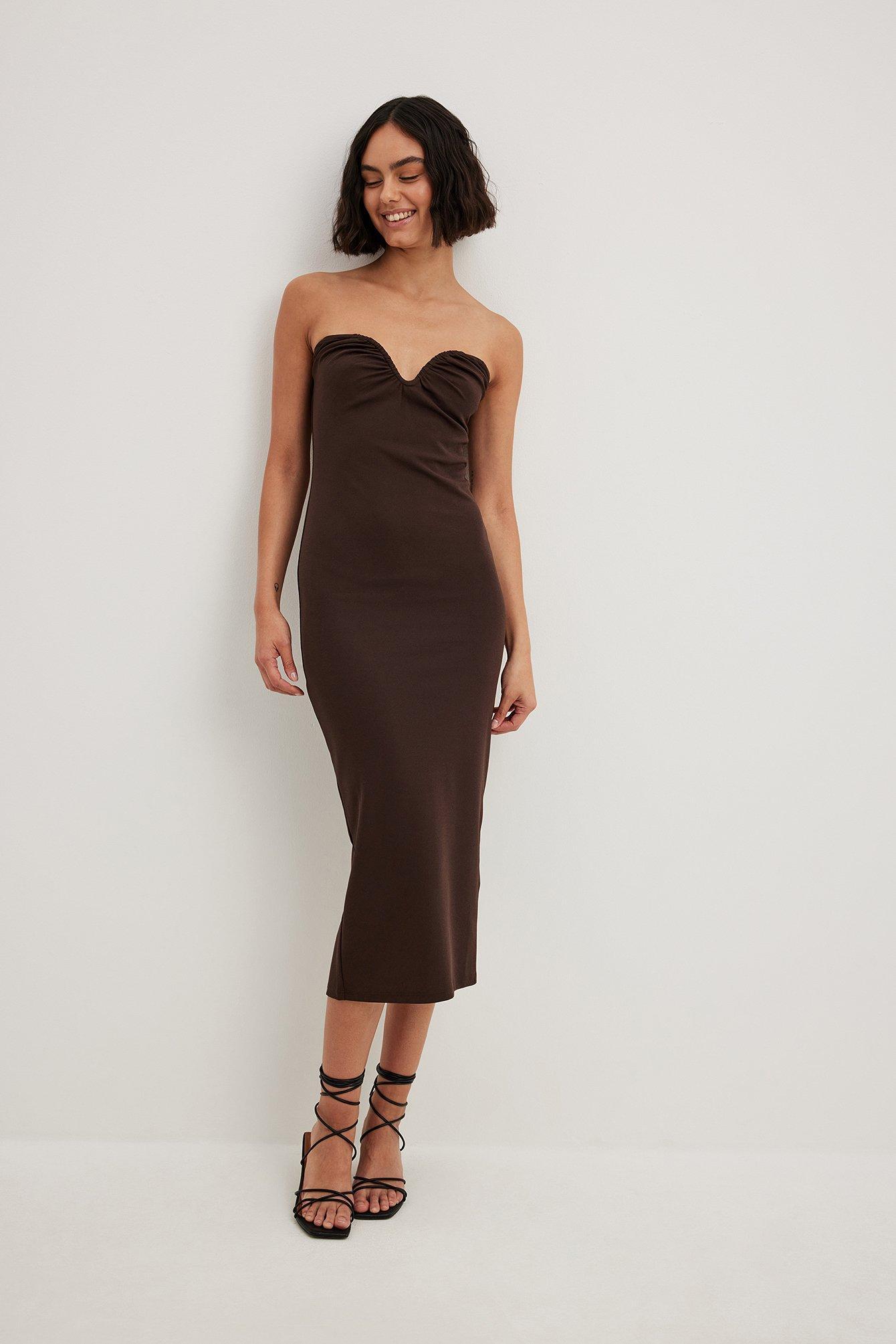 Heart Neckline Midi Dress Product Image