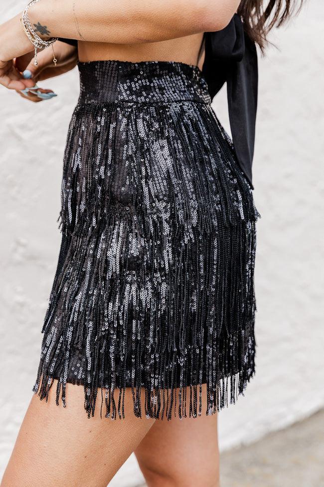 I Did Something Bad Black Tassel Trim Skirt FINAL SALE Product Image