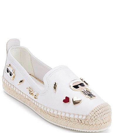 KARL LAGERFELD PARIS Michaela Pins Leather Espadrille Slip Product Image