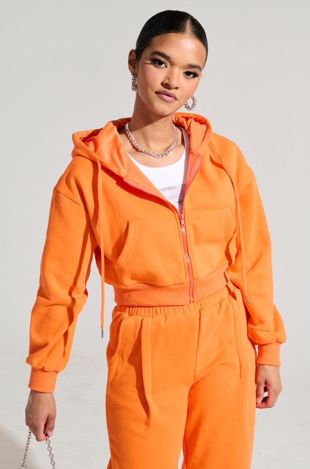 ORANGE CROP ZIP UP SWEATSHIRT Product Image