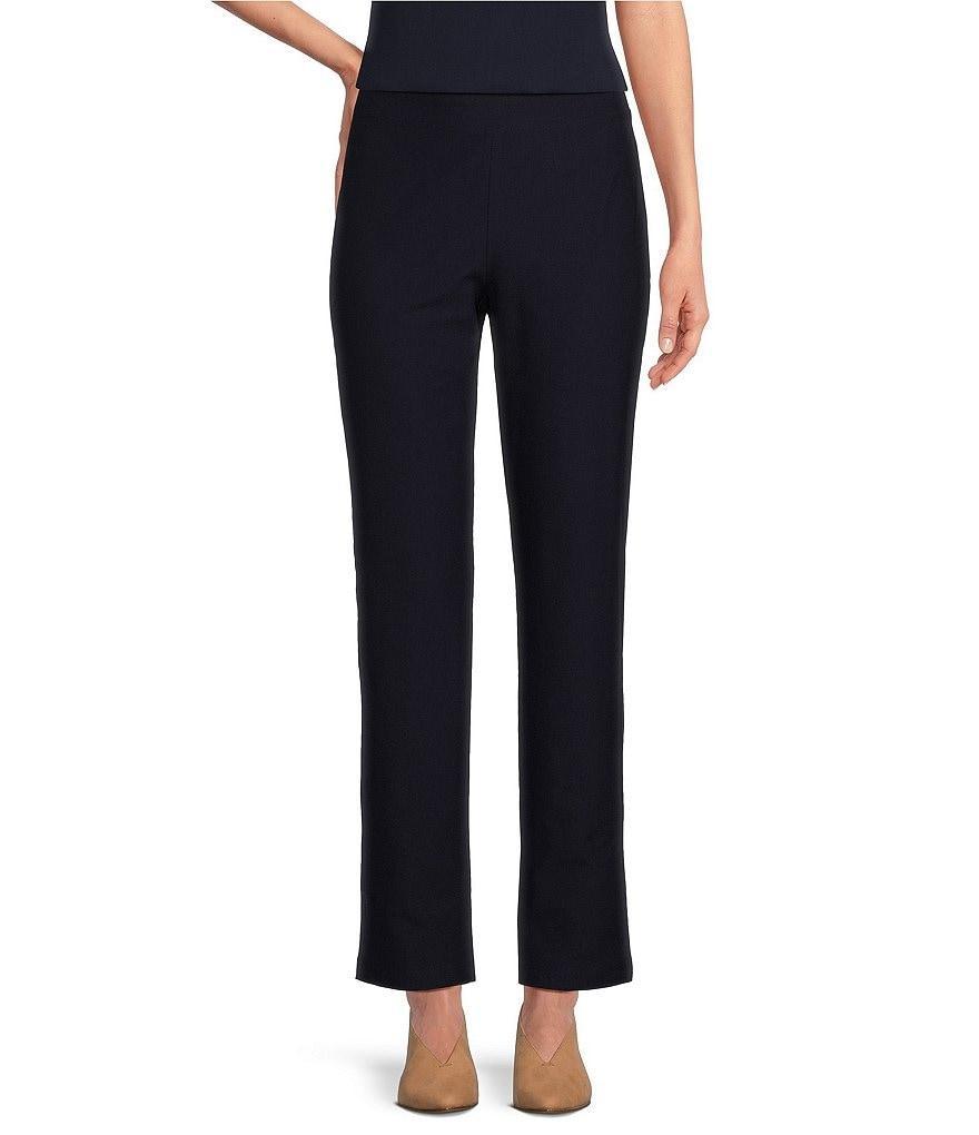 Eileen Fisher Textured Washable Stretch Crepe Slim Pull-On Ankle Pants Product Image