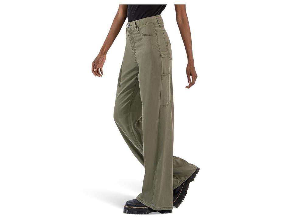 KUT from the Kloth Sienna Super Wide Leg Olive) Women's Jeans Product Image