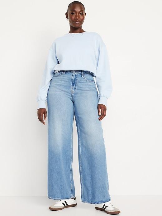 High-Waisted Baggy Wide-Leg Jeans Product Image