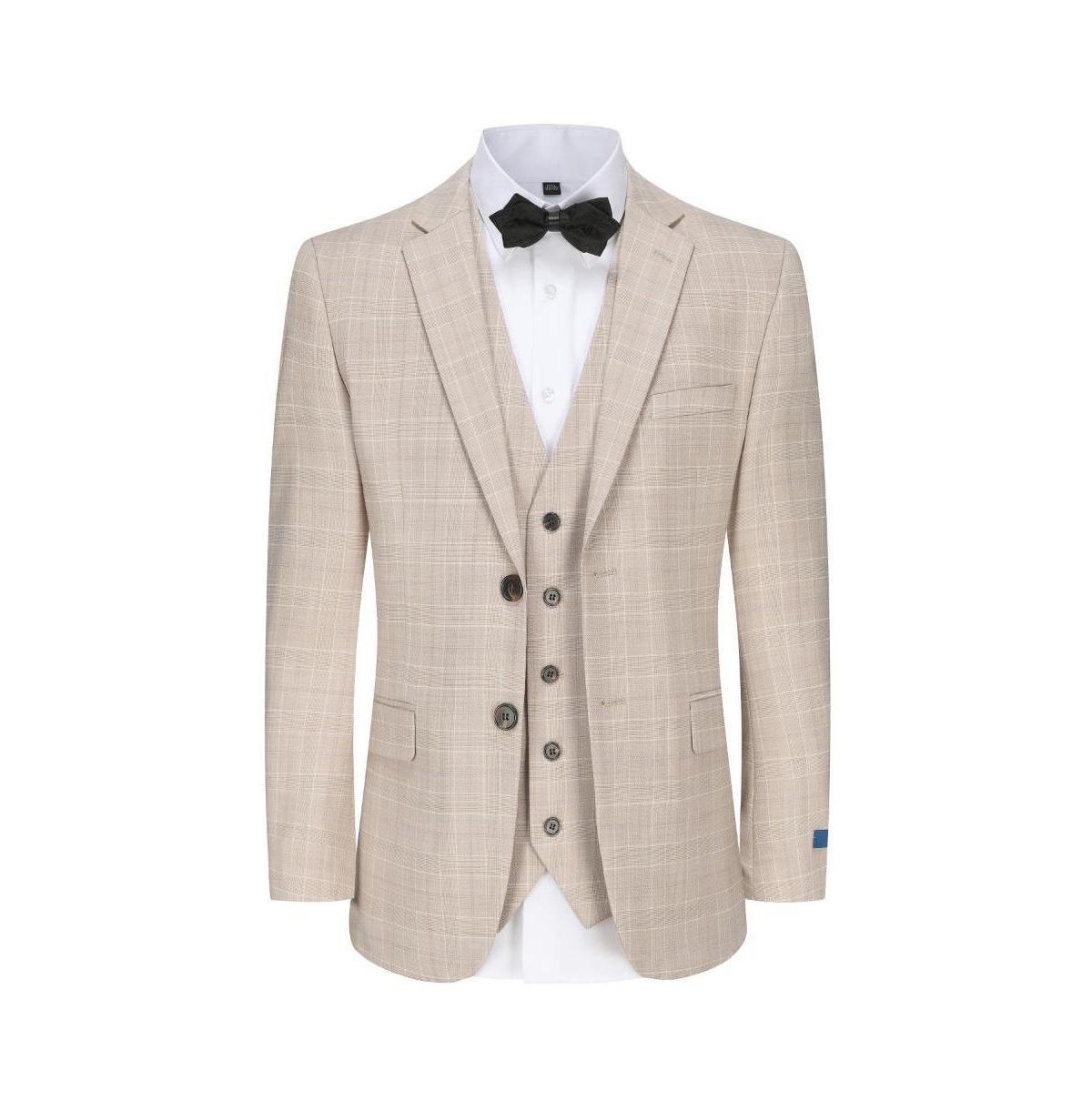 Slim Fit 3PC Check Mens Suit Product Image