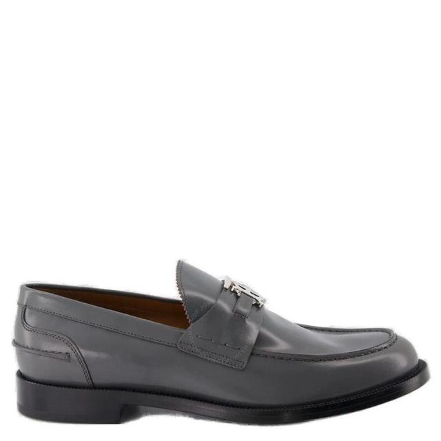 Men's Tb-monogram Leather Loafers In Grey Product Image